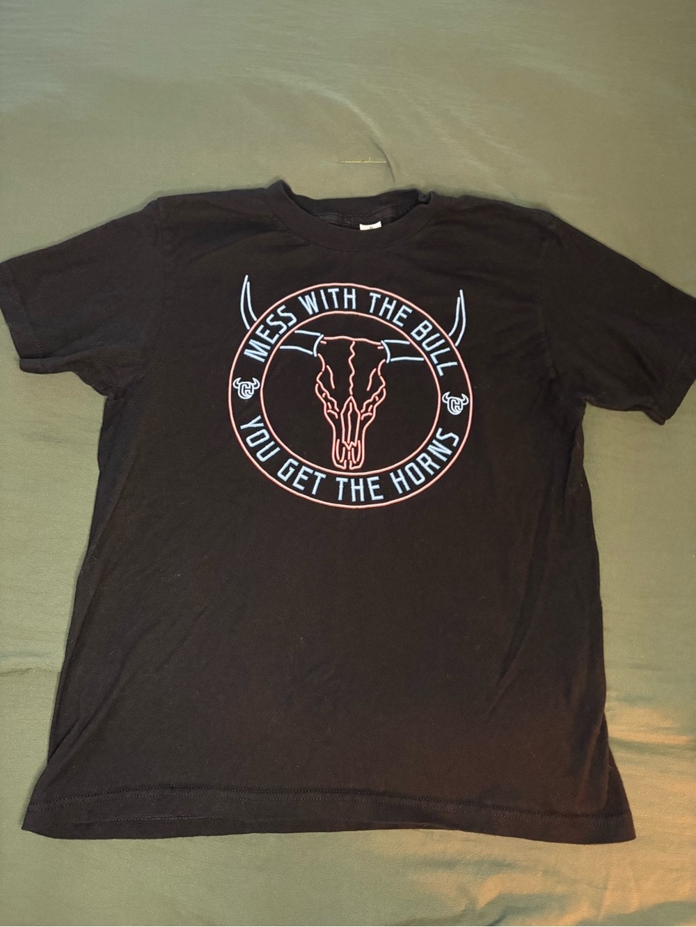 Black 'Mess With The Bull' Graphic Tee - Kids